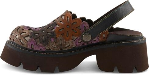 L’Artiste Shot Putput Leather Slingback Clog - منصة قطع الأزهار مع نعل مكتنزة ومفتوحة الظهر in Saudi Arabia