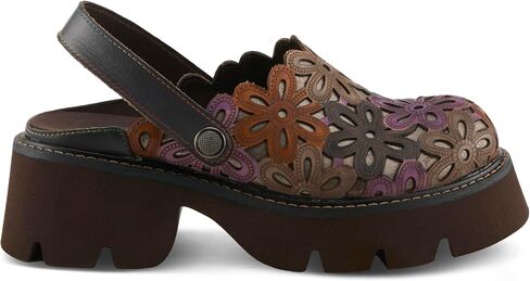 L’Artiste Shot Putput Leather Slingback Clog - منصة قطع الأزهار مع نعل مكتنزة ومفتوحة الظهر in Saudi Arabia
