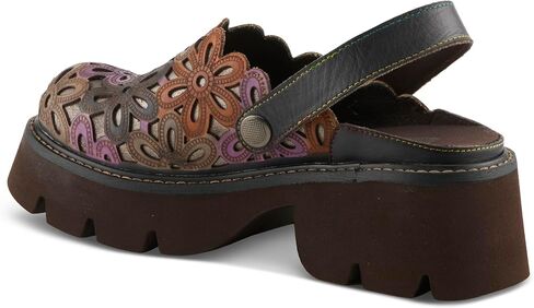 L’Artiste Shot Putput Leather Slingback Clog - منصة قطع الأزهار مع نعل مكتنزة ومفتوحة الظهر in Saudi Arabia