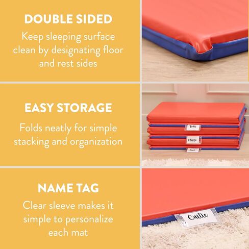 Foldaway Nap Mat, Rest Mat, Blue/Red, 5-Pack in Kuwait