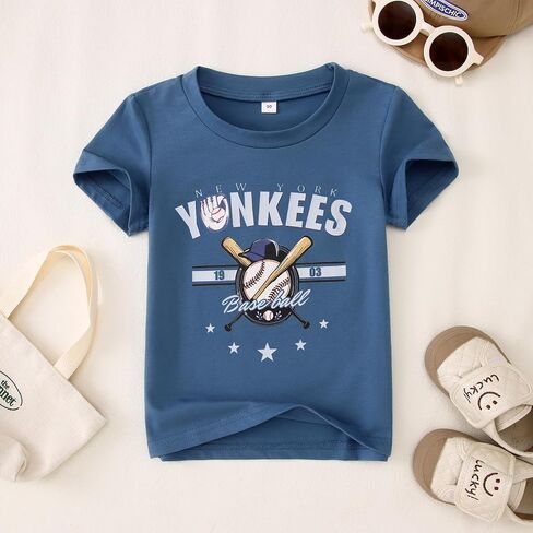 KEKEMI Baseball Shirt for Toddler Boys Girls Baseball Team Print T-Shirt Ballgame Outfit Game Day Tees Cute Summer Sport Tops in Saudi Arabia