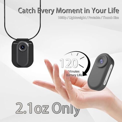 64GB 1080P Mini Body Camera, Thumb Size Wearable Action Body Cam, Hands Free Recording Bodycam with Magnetic Lanyard, Premium Portable Camcorder Mount Anywhere for Work, Travel, Pet Walking (Black) in Saudi Arabia