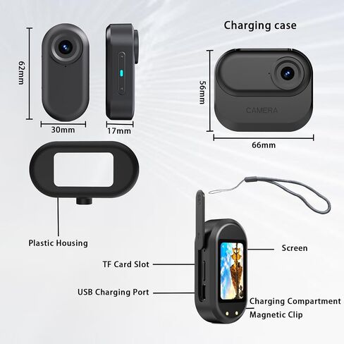 64GB 1080P Mini Body Camera, Thumb Size Wearable Action Body Cam, Hands Free Recording Bodycam with Magnetic Lanyard, Premium Portable Camcorder Mount Anywhere for Work, Travel, Pet Walking (Black) in Saudi Arabia