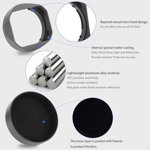 Haoge Bayonet Square Metal Lens Hood and 49mm Ultra Slim MC UV Protection Multicoated Ultraviolet Lens Filter Kit in Saudi Arabia