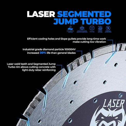 toolant 4.5" Segmented Rim Diamond Saw Blade 3pcs for Cutting Masonry, Concrete, Stone, Marble, Granite, Brick, Paver and More, Dry/Wet Cutting, 7/8"-5/8" Arbor in Saudi Arabia