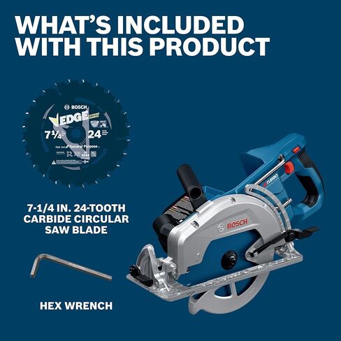 BOSCH GKW18V-26N PROFTACTOR 18V ​​7-1/4 "المقبض الخلفي منشار دائري-تقنية Biturbo بدون فرش ، 5000 دورة في الدقيقة ، تصميم مريح خفيف الوزن ، اتجاه الشفرة الأيسر ، الفرامل الإلكترونية ، منفذ الغبار (أداة عارية) in Kuwait