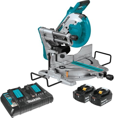 Makita XSL06PT-R 18V X2 (36V) LXT Brushless Lithium-Ion 10 in. Cordless Dual-Bevel Sliding Compound Miter Saw with Laser Kit and 2 Batteries (5 Ah) (Renewed) in Saudi Arabia