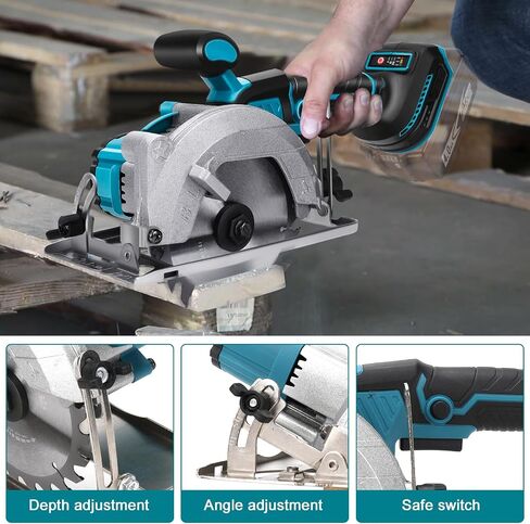 المنشار الدائري من طراز 5.5 بوصة لبطارية Makita 18V ، منشار خشب الطاقة مع محرك بدون فرش ، 5-45 درجة مئوية ، عمق القطع الحد الأقصى 1.9 "(90 درجة) ، 1.57" (45 درجة) ، فكرة للخشب ، البلاستيك ، المعدن الناعم in Kuwait