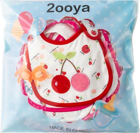 Cotton Waterproof Baby Bibs - 24Pcs Adjustable Hook Loop Closure Bib for Feeding Teething Drooling Eating, 6-12 Months in Kuwait