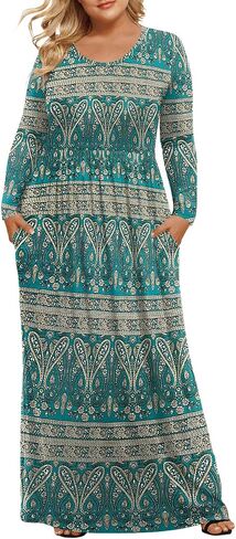 LONGYUAN Women's Plus Size Maxi Dresses for Curvy Women Casual Long Dress XL-6XL in Kuwait