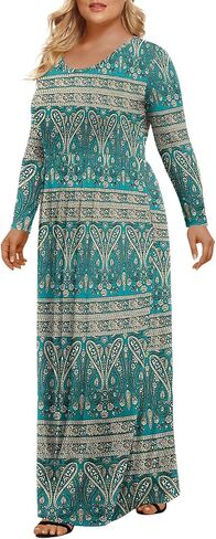 LONGYUAN Women's Plus Size Maxi Dresses for Curvy Women Casual Long Dress XL-6XL in Kuwait