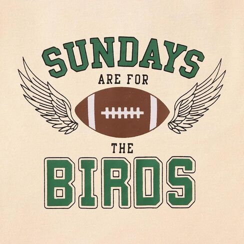 MODNTOGA Toddler Girl Boy Game Day Football Graphic Shirt Sundays for The Birds T-Shirt Kids Rugby Sports Fans Tee Tops in Saudi Arabia
