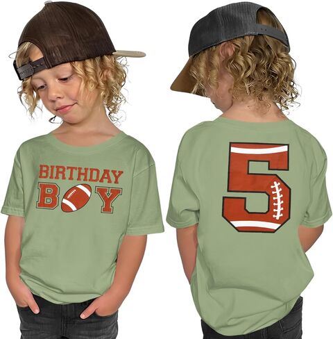 KEKEMI Birthday Boy Shirt 2nd 3rd 4th 5th 6th 7th 8th 9th 10th Boys Football Birthday T-Shirt Football Fan Outfit B-Day Tees in Saudi Arabia