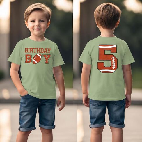 KEKEMI Birthday Boy Shirt 2nd 3rd 4th 5th 6th 7th 8th 9th 10th Boys Football Birthday T-Shirt Football Fan Outfit B-Day Tees in Saudi Arabia
