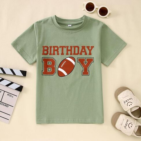 KEKEMI Birthday Boy Shirt 2nd 3rd 4th 5th 6th 7th 8th 9th 10th Boys Football Birthday T-Shirt Football Fan Outfit B-Day Tees in Saudi Arabia