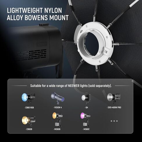 Neewer 35.4 '' Softbox المثمن ، Bowens Mount Soft Box متوافق مع Aputure 120d متوافق مع Godox SL60W Q4 AS600B CB300B Q300 ، الناشرون ، الشبكة ، حقيبة وقماش تنظيف ، NS92P in Saudi Arabia