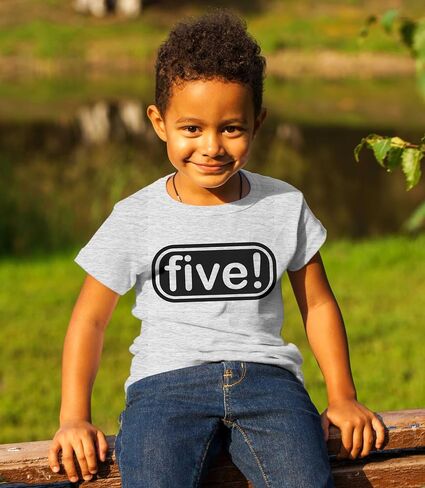 Lalo & Luna Five! 5th Birthday T-Shirt for Toddler - 5 Years Old Boy Party Outfit/Tee Gift in Kuwait