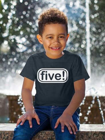 Lalo & Luna Five! 5th Birthday T-Shirt for Toddler - 5 Years Old Boy Party Outfit/Tee Gift in Kuwait