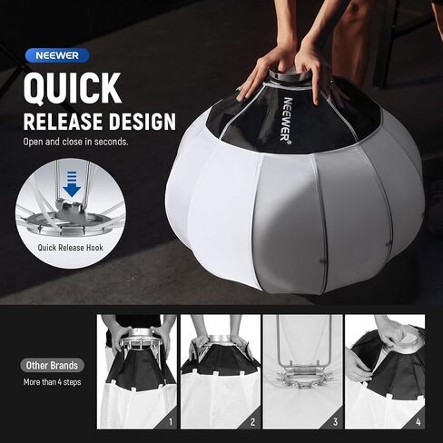 Neewer Basics Lantern Softbox ، 26 "الإصدار السريع 360 ° ناشر بوينز جبل نايلون سبيكة ناع in Saudi Arabia