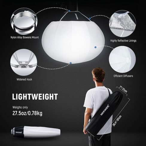 Neewer Basics Lantern Softbox ، 26 "الإصدار السريع 360 ° ناشر بوينز جبل نايلون سبيكة ناع in Saudi Arabia