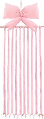 Long Bow Holder for Girls Hair Bow Organizer 31.5 Inch Pink Hanger Hair Accessories Storage Hanging Decoration for Girls Room Bedroom Living Room in Saudi Arabia