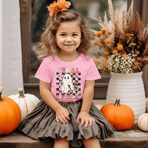 Kekemi Toddler Baby Girl Halloween Shirt Feral ولكن T-Shirt Thirt Ghost Spooky Season Wound in Saudi Arabia