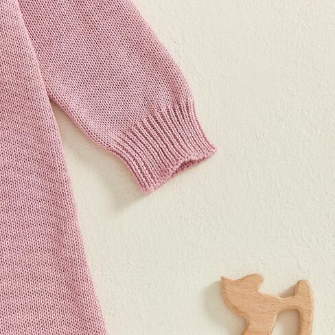 Newborn Baby Girl Sweater Romper Pants Knit Jumpsuit Overall One Piece Outfit Fall Winter Clothes in Kuwait