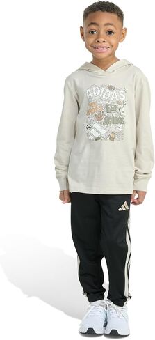 adidas Baby Boys 2-piece Long Sleeve Hooded Graphic Cotton Tee & Jogger Set in Saudi Arabia
