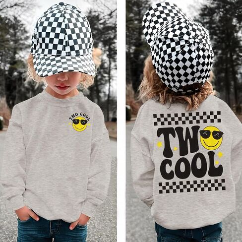 Two Cool Birthday Sweatshirt 2nd Birthday Boy Outfits 2 Year Old Toddler Boys Second Bday Party Long Sleeve Shirts in Saudi Arabia