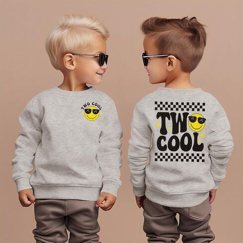 Two Cool Birthday Sweatshirt 2nd Birthday Boy Outfits 2 Year Old Toddler Boys Second Bday Party Long Sleeve Shirts in Saudi Arabia