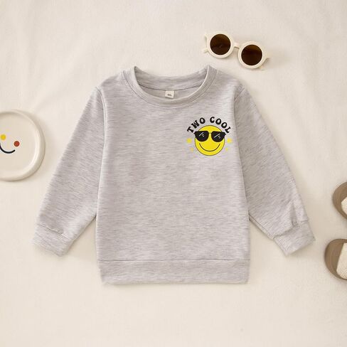 Two Cool Birthday Sweatshirt 2nd Birthday Boy Outfits 2 Year Old Toddler Boys Second Bday Party Long Sleeve Shirts in Saudi Arabia