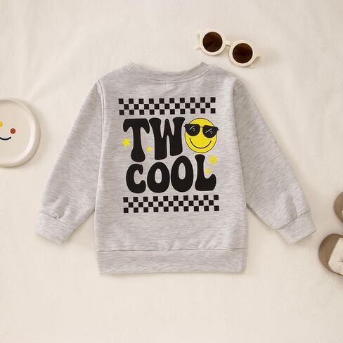 Two Cool Birthday Sweatshirt 2nd Birthday Boy Outfits 2 Year Old Toddler Boys Second Bday Party Long Sleeve Shirts in Saudi Arabia