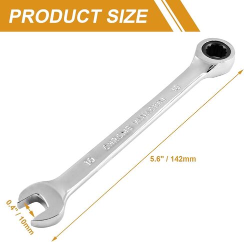 2pcs مفتاح الربط 10 ملم ، و cr-v فولاذين قابل للانعكاس ، و sae و 72 أسنان متري. in Kuwait