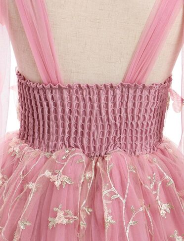 IMEKIS Toddler Girls Butterfly Floral Tulle Dress Formal Wedding Party Tutu Fairy Birthday Photo Shoot Outfit 1-6T in Saudi Arabia