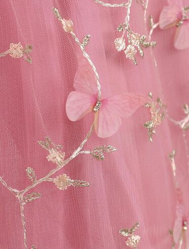 IMEKIS Toddler Girls Butterfly Floral Tulle Dress Formal Wedding Party Tutu Fairy Birthday Photo Shoot Outfit 1-6T in Saudi Arabia