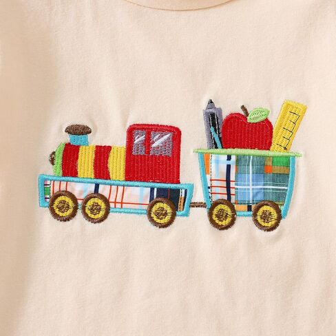 عودة طفل صغير إلى ملابس المدرسة في اليوم الأول من قميص المدرسة+مجموعة سراويل سروال صيفية مخططة in Kuwait