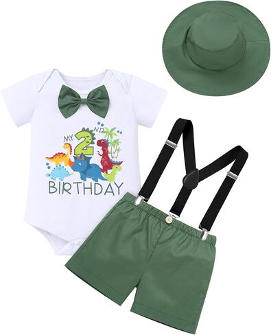Ibtom Castle First Birthday Outfit Boy Wild 12 Month Romper Bodysuit Shorts Shorts Party Hat Heat Boy Boy Set in Kuwait