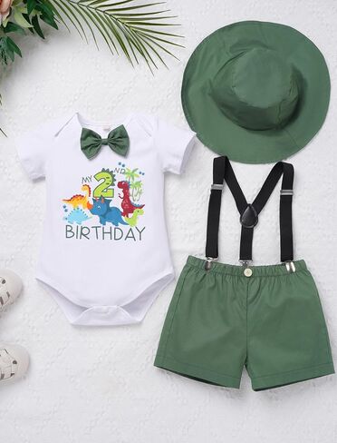 Ibtom Castle First Birthday Outfit Boy Wild 12 Month Romper Bodysuit Shorts Shorts Party Hat Heat Boy Boy Set in Kuwait