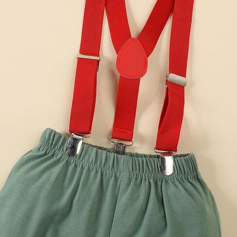 Baby Boy 1st Birthday Outfit Jungle Romper with Suspenders One Year Old Birthday Clothes in Kuwait