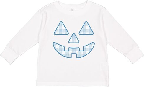 inktastic plaid Pumpkin Face Halloween Toddler Toddler Long Sleeve T-Shirt in Kuwait