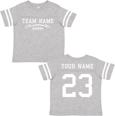 Custom Team Cotton Football Sport Jersey Toddler and Big Kid T-Shirt-Personalized with Name and Number - Front & Back in Kuwait