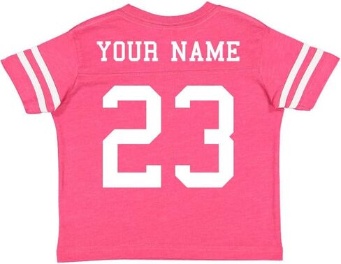 Custom Team Cotton Football Sport Jersey Toddler and Big Kid T-Shirt-Personalized with Name and Number - Front & Back in Kuwait