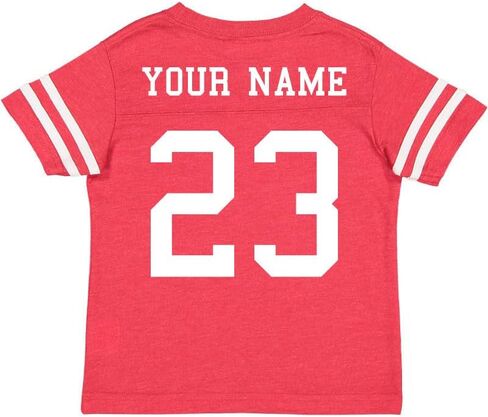 Custom Team Cotton Football Sport Jersey Toddler and Big Kid T-Shirt-Personalized with Name and Number - Front & Back in Kuwait