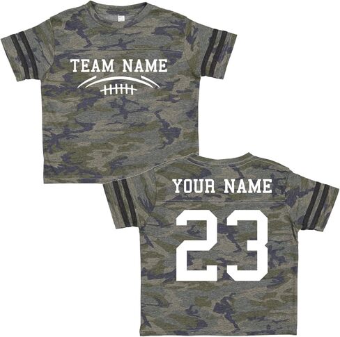 Custom Team Cotton Football Sport Jersey Toddler and Big Kid T-Shirt-Personalized with Name and Number - Front & Back in Kuwait