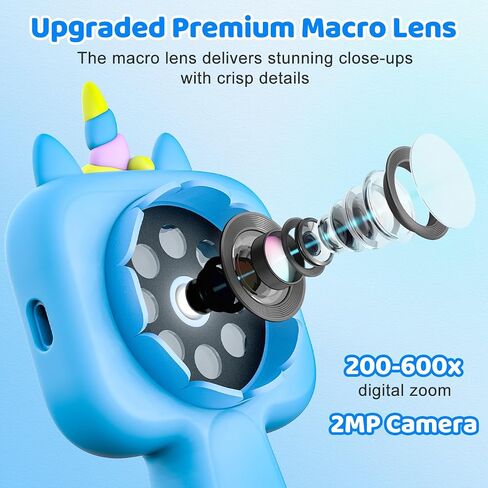 600X Handheld Microscope for Kids, 2.4'' Rechargeable Mini Pocket Digital Microscope Outdoor Toys, Portable Microscopes for Kids 4-8 8-12, Christmas Birthday Gifts for Boys Girls (Blue) in Saudi Arabia
