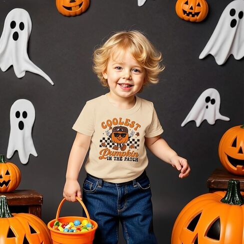 طفل صغير القميص هالوين قميص أروع اليقطين في التصحيح Tshirt Kids Spooky Season Short Sleeve Tee Top Fall Outfit in Saudi Arabia