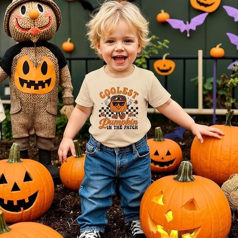 طفل صغير القميص هالوين قميص أروع اليقطين في التصحيح Tshirt Kids Spooky Season Short Sleeve Tee Top Fall Outfit in Saudi Arabia