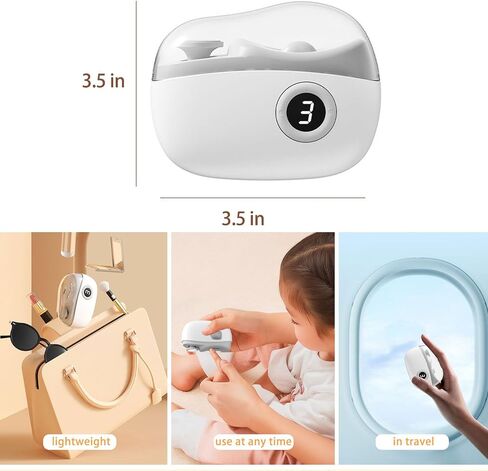 ZTJ 3-in-1 تقليم الأظافر الكهربائي ، وتخزين التلميع و scraps مع ضوء LED ، USB القابلة لإعادة الشحن و 3 سرعات التروس ، كليبرز الأظافر التلقائي للبالغين والرضع وكبار السن in Saudi Arabia