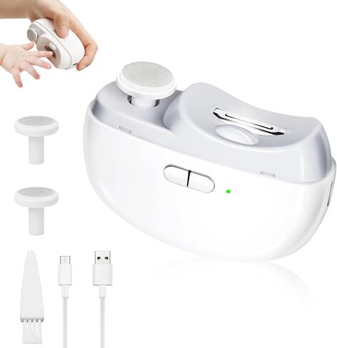 Clipper الأوتار التلقائي 2 في 1 قاطع أظافر الأظافر الكهربائية للظهور مع ضوئي 2 سرعات ملف الأظافر تخزين سلامة القابلة لإعادة الشحن لطفل الأطفال البالغين كبار السن الأطفال in Saudi Arabia