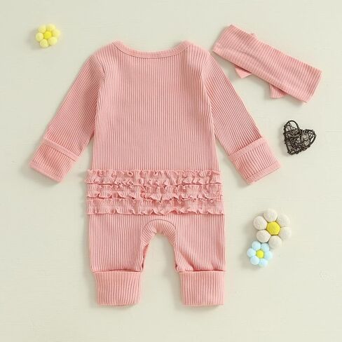 Daddys Girls Baby Clothes Newborn Coming Home Romper Knit Jumpsuit | Going Coming Home Outfit Baby Girl Long Sleeve Announcement Outfit, New Born Baby Hospital Outfit, Preemie 0 3 6 Months in Saudi Arabia